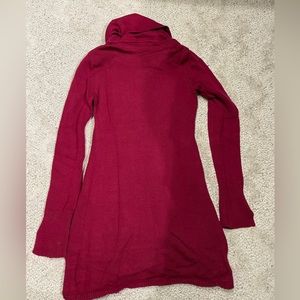 Red cowl neck tunic.